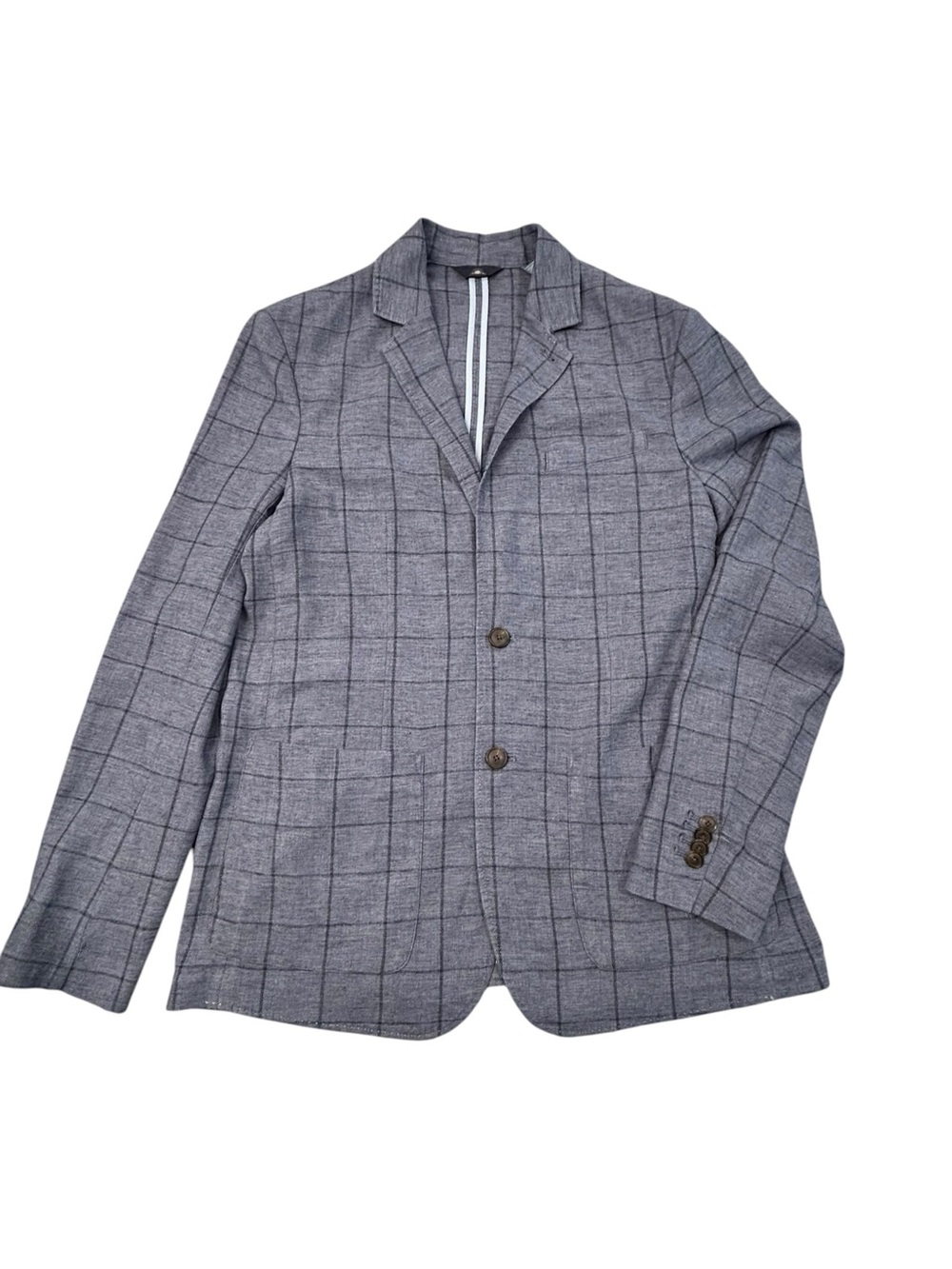 Faherty Reserve Movement Linen Blend Men’s Lightweight Plaid Blazer Blue 40
